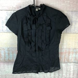 Go International Mock Neck Ruffle Blouse P4